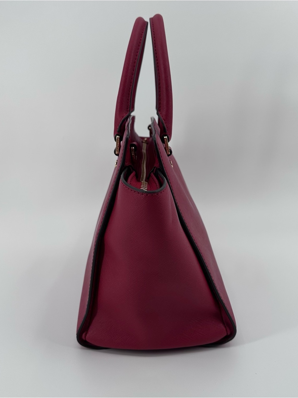 Michael Kors Red Selma Large Saffiano Leather Satchel with Gold Hardware - Picture 5 of 16